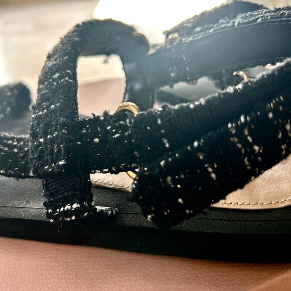 Stuart Weitzman Vail Sport Black Tweed Sandals - Size 6.5 - Excellent Condition - Picture 15 of 16